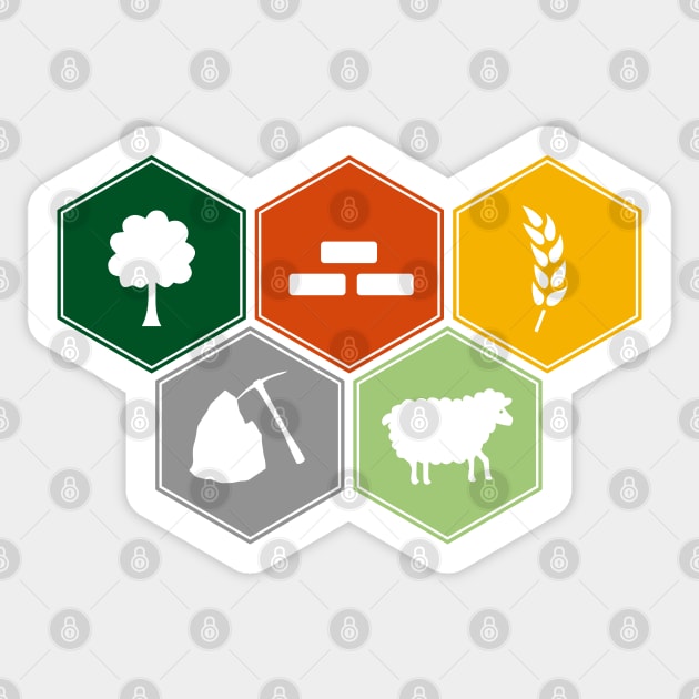 Catan resources Sticker by VinagreShop